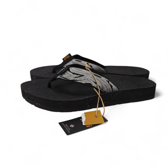 Teva Reflip Wave Flip Flip Sandals 1124044 Women's 7 Grey / Black - Picture 2 of 11